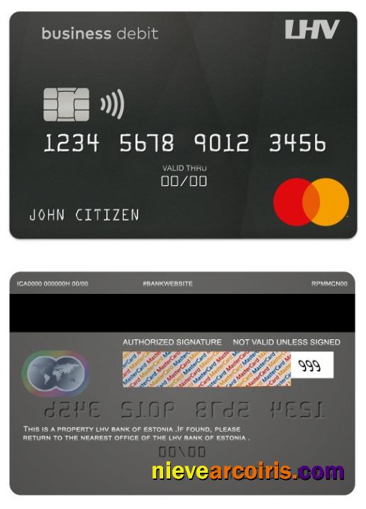 Estonia LHV bank business debit mastercard